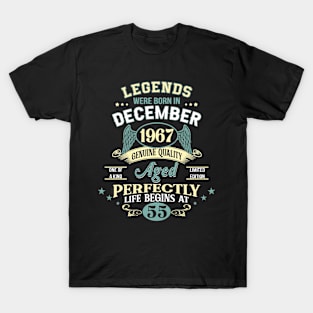 55th Birthday Decoration Legends Were Born In December 1967 55 years old T-Shirt